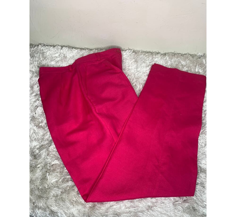 Nygard Linen Blend Bright Pink Pleat Front Trousers Sz 8 Preppy Career
